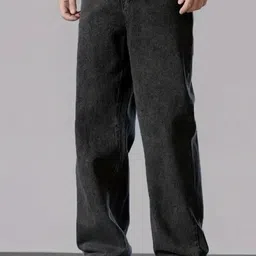 zarnab Men Straight Fit Mid Rise Dark Grey Jeans-picture-22