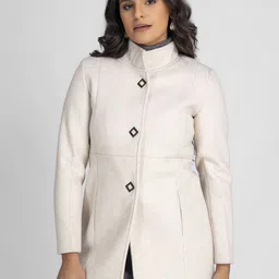 Polyester Solid Coat For Women-image-26