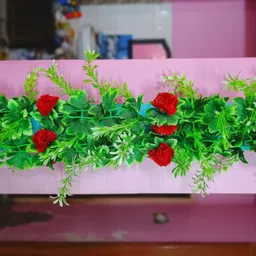 kingstyle impex Artificial Flowers Home Decoration Vine & Creepers Plant Wall Hanging Chain E86 Multicolor Rose Artificial Flower image 2