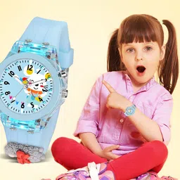 SWADESI STUFF Girls Printed Printed Dial & Blue Straps Analogue Watch MULTILIGHT MOUSE image 3