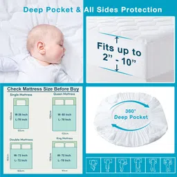 flipkart smartbuy Single Size Fitted Polyster Breathable, Stretchable, Waterproof Mattress Cover image 4