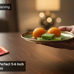 elitekitch Round Peacock_ 5 Inch Pure Brass Pooja Thali | Aarti Plate for Mandir Dinner Plate image 2