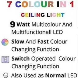 dhija 9 Watt 7 Color in 1 Red/Pink/Blue/Yellow/Voilet/Green/Sky Blue/White) Conceal Light / Downlight / Ceiling Light Pack of 4 Recessed Ceiling Light Ceiling Lamp image 2