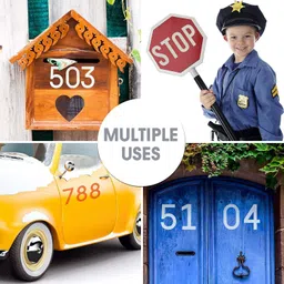 ivana's 40 Pieces Number Stencils 10 All Number Curb Stencils Reusable Plastic Number In terlocking Stencils Address Number Painting Stencils Templates for Mailbox Signs Home Address Number (5.75 Inch) Stencil image 4