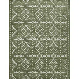 presto Green Vintage Polyester 6 x 9 Feet Machine Made Carpet image 2