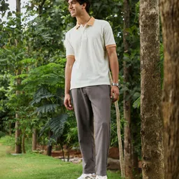 campus sutra Men Solid Polo Neck Cotton Blend Multicolor T-Shirt image 4