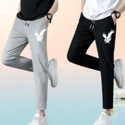 roopmishree Pack of 2 Men Solid Black Track Pants image 1