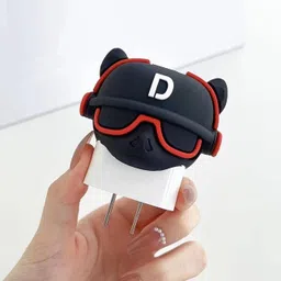 RidivishN Charger Cover for iPhone 18W-20W Adapter, Cute BULL DOG,Spiral Cable Protector image 2