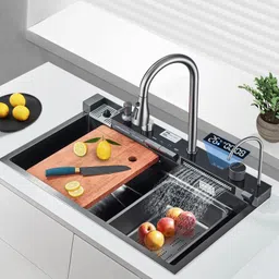 dolanto 304 Stainless Steel Kitchen Sink with LED Pannel & Digital Display Kitchen Sinks Vessel Sink-picture-10