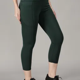 cosvos Solid Women Dark Green Tights image 3