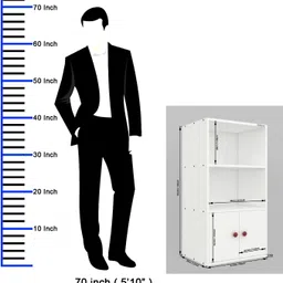 madhuran Bookcase Almirah Engineered Wood Semi-Open Book Shelf image 2