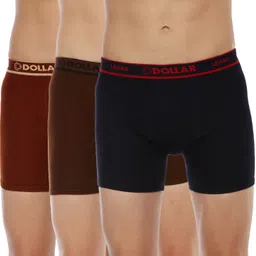 Pack of 3 Dollar Lehar Mens Combed Cotton Trunk - Pack of 3 - Actual Colour May Vary Solid Men Trunk-image-5