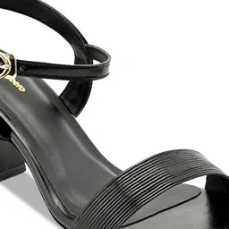 pelle albero Women Black Block Heels image 3