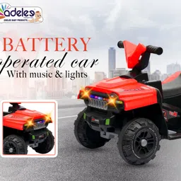 odelee Battery Operated Kids Ride on Car with Foot Accelerator & Music Button, Suitable for 3-8 Years Kids Tricycle image 2