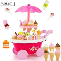 trendhiveinternational Ice Cream Pretend Play Kitchen Play Cart Kitchen Set Toy for Boys and Girls,-picture-38