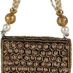 ahankara Women Gold, Black Cosmetic Bag image 3