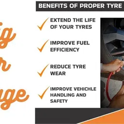 ekrash Analog Tire Pressure Gauge Analog Tire Pressure Gauge for Vehicles, Air check Meter with Rubber Hose 200PSI image 2