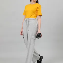 kotty Women Solid Grey Track Pants image 4