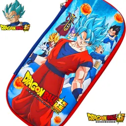 poksi Anime Pencil Box – Dragon Ball Super Goku & Vegeta Des ign, Large Capacity EVA Pouch Art EVA Pencil Box image 1