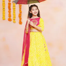 Bitiya by Bhama Girls Embroidered Ready to Wear Lehenga & Blouse With Dupatta image 4