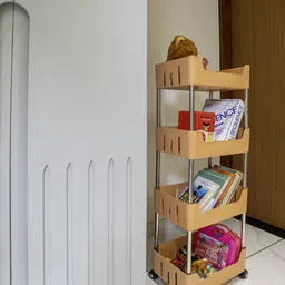 homanta Multi-Purpose Plastic Storage Organizer 4-Tier Rack with Wheel Bathroom & Office Plastic Kitchen Trolley image 4