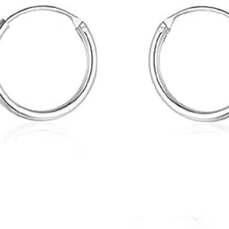 sivyaa Pure 925 Sterling Silver Plain Round Hoop Bali Earrings Sterling Silver Hoop Earring, Huggie Earring, Earring Set image 1