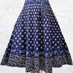 tankaviss Women Printed Regular Dark Blue Skirt image 1