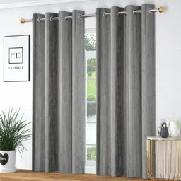 fabdrape 152.4 cm (5 ft) Window Polyester Room Darkening Curtain (Pack Of 2)-picture-12