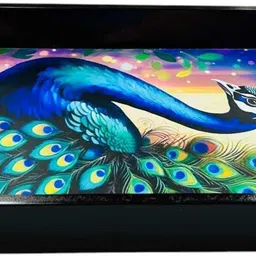 angira handicrafts Wooden tray set of 4 multicolor print|Serving Tray|AHS-TRAY4 H154 Tray image 2