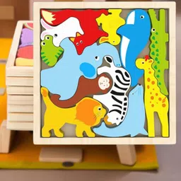 vhd Multicolor Wooden Animal Puzzle – Fun & Educational Toy for Kids W144-picture-16