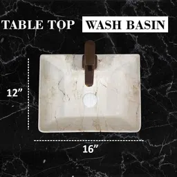 delta 2 in 1 Table Top & Wall Mount Premium Ceramic Wash Basin (M95)(16*12*5) (16*12*5)(T)(M95) Wall Hung Basin image 5