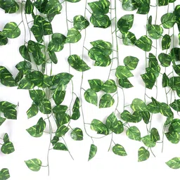 8Ft set of 3 Artificial Money Plant Vine,For |Home|Wall|Garden| Decoration Green Wild Flower Artificial Flower-image-13