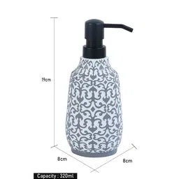 OBSESSIONS White & Grey Ethnic Motifs Printed Soap Dispenser - 320 ML image 3
