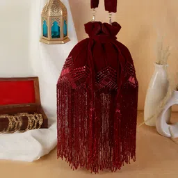 Women Maroon Potli-image-24