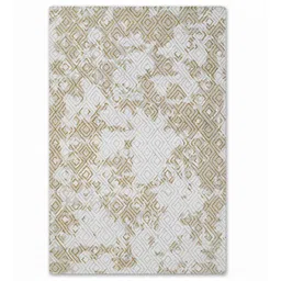 obeetee Beige Abstract Wool and Cotton 4 ft x 6 ft Hand Tufted Carpet image 2
