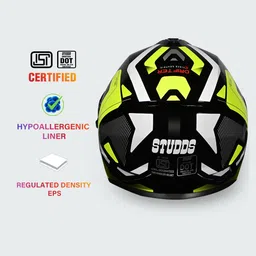 studds Drifter D5 Fiker ISI Certified with Dual Visor & Spoiler Full Face Helmet Helmet Motorbike Helmet image 3