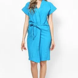 superior Blue Free Size Bath Robe-picture-14