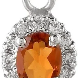 Femme Jam 925 Sterling Silver Natural Golden Topaz Gemstone Pendant for Women & Girls Topaz White Gold Pendant-picture-26