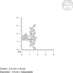 giva Silver Leaf Statement Ring for Womens Sterling Silver Rhodium Plated Ring image 5