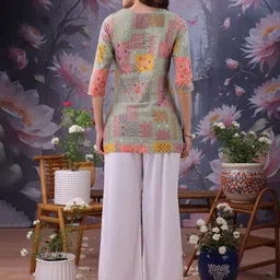 estela Women Chikan Embroidery Cotton Silk Straight Kurta image 2