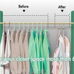 webdealz Plastic 360º Swivel Hook,9-Holes Magic Wardrobe Space Saver Folding Hangerx4.491 Hook Rail 9 image 3