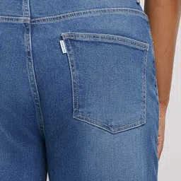 FREAKINS Women Plus Size Wide Leg High-Rise Light Fade Slash Knee Stretchable Jeans image 2