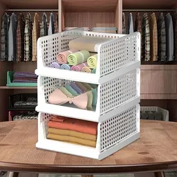 ashlas 3 Pieces Wardrobe Organizer for Storage/Polypropylene Foldable PP Collapsible Wardrobe-picture-27