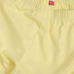 Biba Girls Yellow & Golden Yoke Design Embroidered Kurta with Churidar & Dupatta image 4