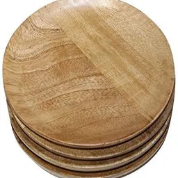 artandcraftindia Wooden Small Size Plate 6X 6" Inches Set of 4 Tray image 2