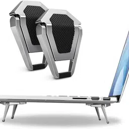BUFONA Foldable Keyboard & Tablet Laptop Desk Stand Cooling Pad Laptop Desk Stand Mini Premium Metal Folding Non-Slip Base Laptop Holder Portable Laptop Stand Laptop Stand-image-35