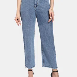 Women Boyfriend Mid Rise Light Blue Jeans-image-50