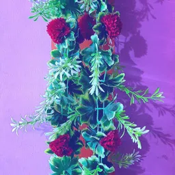 kingstyle impex Artificial Flowers Home Decoration Vine & Creepers Plant Wall Hanging Chain E131 Multicolor Rose Artificial Flower image 1