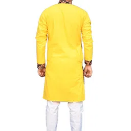 rainbow cloths Men Pure Cotton Kurta Pyjama Set image 2