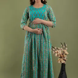 k nahar Women Fit and Flare Green Midi/Calf Length Dress-picture-24